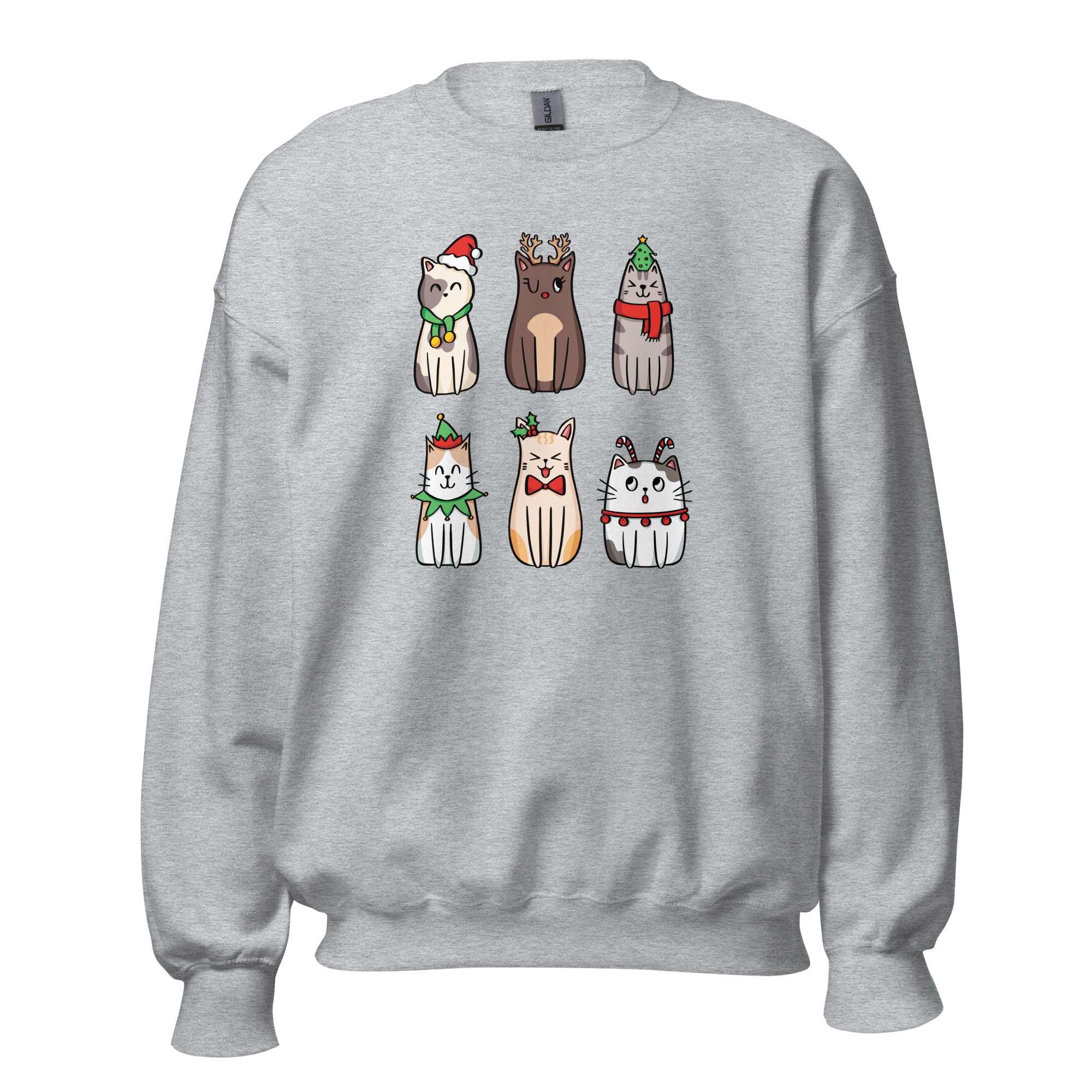 White cat christmas shops sweater